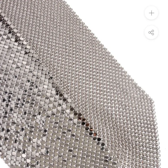 VINTAGE Whiting & Davis Shiny Silver metal mesh tie scarf. - Picture 8 of 9
